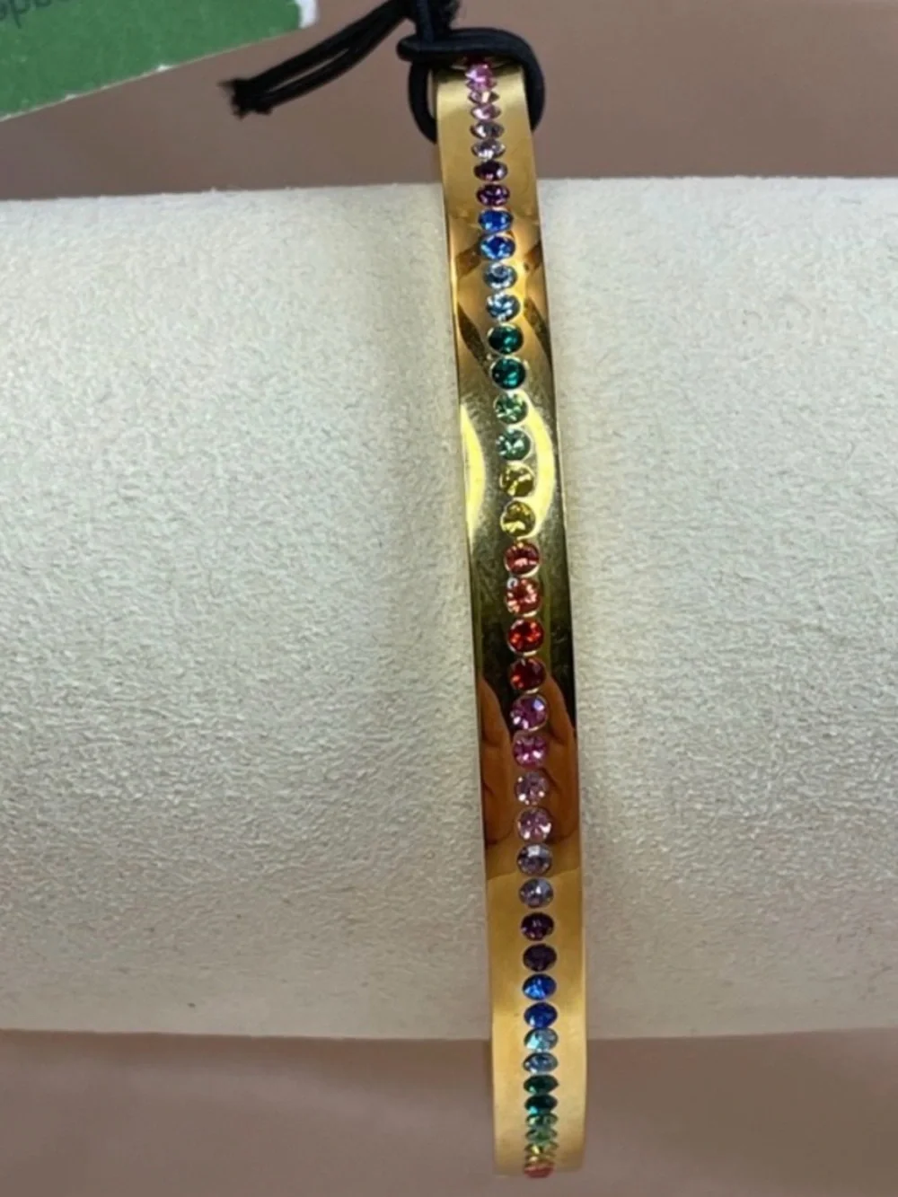 Kate Spade Ring It Up Gold Tone Pave Hinged Bangle Multicolored Bracelet - NWT - Picture 6 of 11